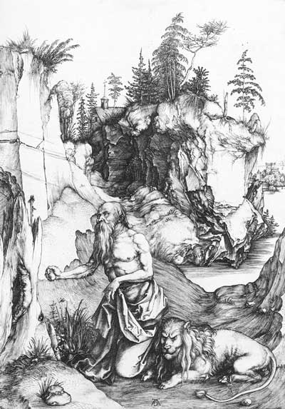 Albrecht Dürer: St. Jerome Penitent in the Wilderness - Engraving