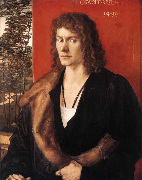 Albrecht Dürer: Portrait of Oswolt Krel, oil on lime panel