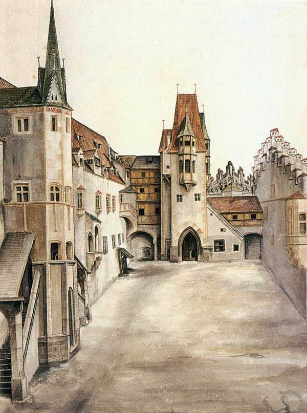 Albrecht Dürer: Courtyard of the Former Castle in Innsbruck without Clouds