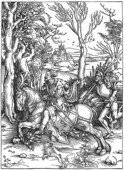 Albrecht Dürer: The Knight and the Landsknecht, woodcut