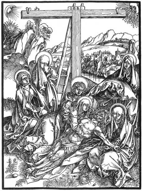 Albrecht Dürer: Lamentation for the Dead Christ, woodcut