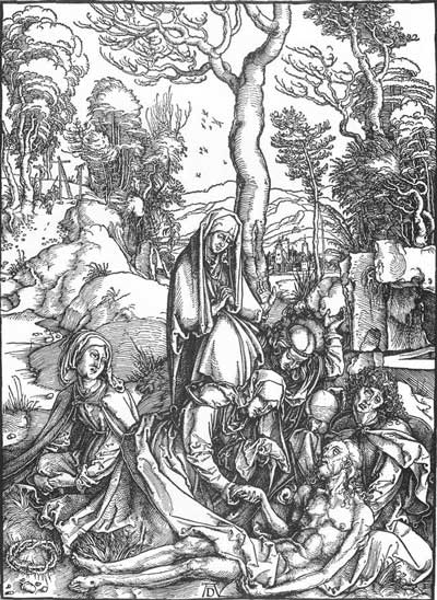 Albrecht Dürer: The Large Passion: 7. The Lamentation for Christ, woodcut