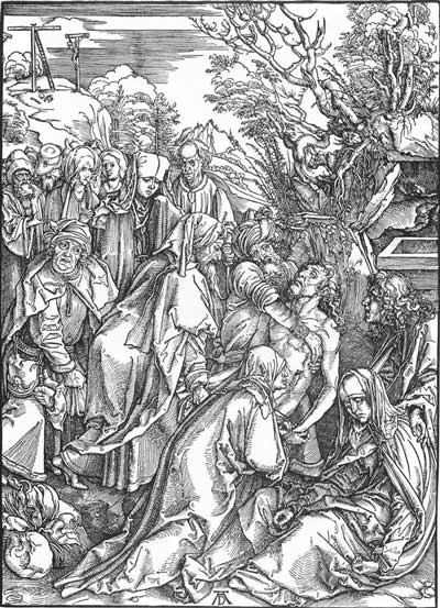 Albrecht Dürer: The Large Passion: 8. The Entombment, woodcut