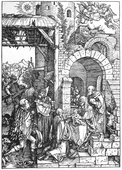 Albrecht Dürer: The Adoration of the Magi. Life of the Virgin: 11 - woodcut
