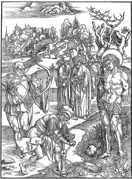 Albrecht Dürer: Martyrdom of St. Sebastian, woodcut