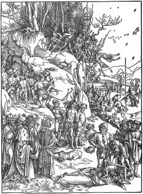 Albrecht Dürer: Martyrdom of the Ten Thousand, woodcut