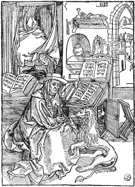 Albrecht Dürer: St. Jerome, woodcut