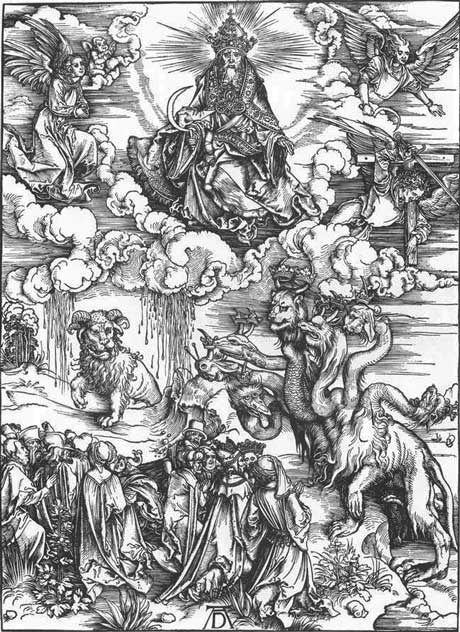 Albrecht Dürer: The Sea Monster and the Beast with the Lamb's Horn, woodcut